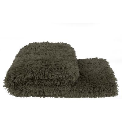 Wohndecke ZOEPPRITZ1828 "Reborn", grau (military grün), B:140cm L:190cm, Polyester, Wohndecken, Wohndecke, extra weiche Kunstfelldecke