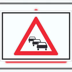 HB-Druck Aufkleber Achtung Stau Symbol A7 (74x105mm)
