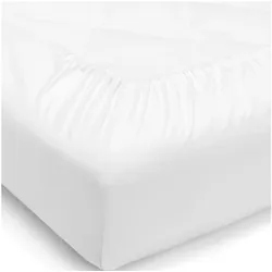 Letti Moderni Bettlaken mit Gummizug 80x200 Weiß aus Baumwollsatin – 100 % Baumwolle, mercerisiert, glänzend & atmungsaktiv