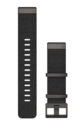Garmin QuickFit 22-Uhrenarmbänder Nylon-Armband mit Jacquardwebung – Schwarzmeliert