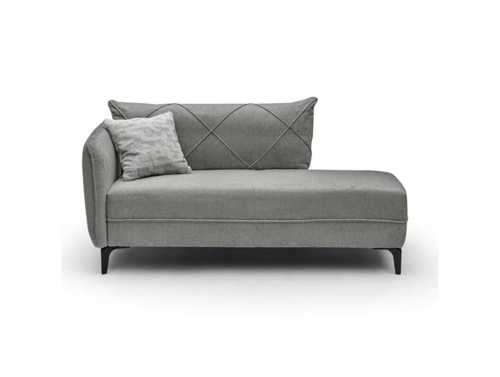 Trendstore Jerina Recamiere in Chenillebezug - Chenille grau , A