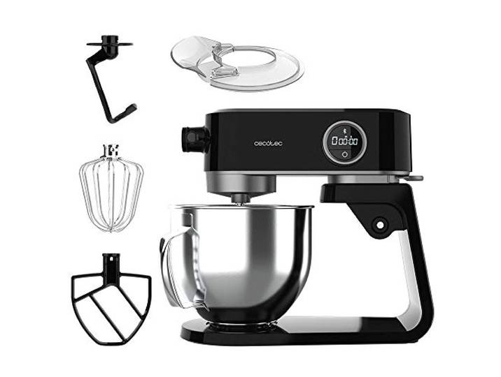 Cecotec Küchenmaschine Twist&Fusion 4000 Luxury Schwarz. 800 W, Gehäuse aus gegossenem Aluminium, DC-Motor, 8 Geschwindigkeiten, LED-Licht, 5,2-Liter-Schüssel aus Edelstahl