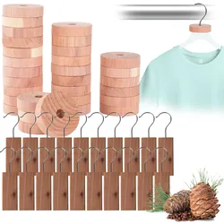 Zedernholz-Set aus 20 Zedernholz-Blöcken und 30 Zedernholz-Ringen: Natürlicher Mottenschutz für Kleiderschrank, Küche & Vorratsschrank