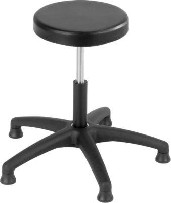 Drehhocker ASSISTENT, mit Gleitern, Sitz PU-Schaum