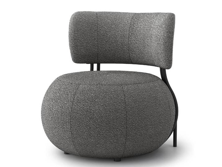 Loungesessel Belianes Grau Bouclé Stoff Asta 75 x 75 x 75cm
