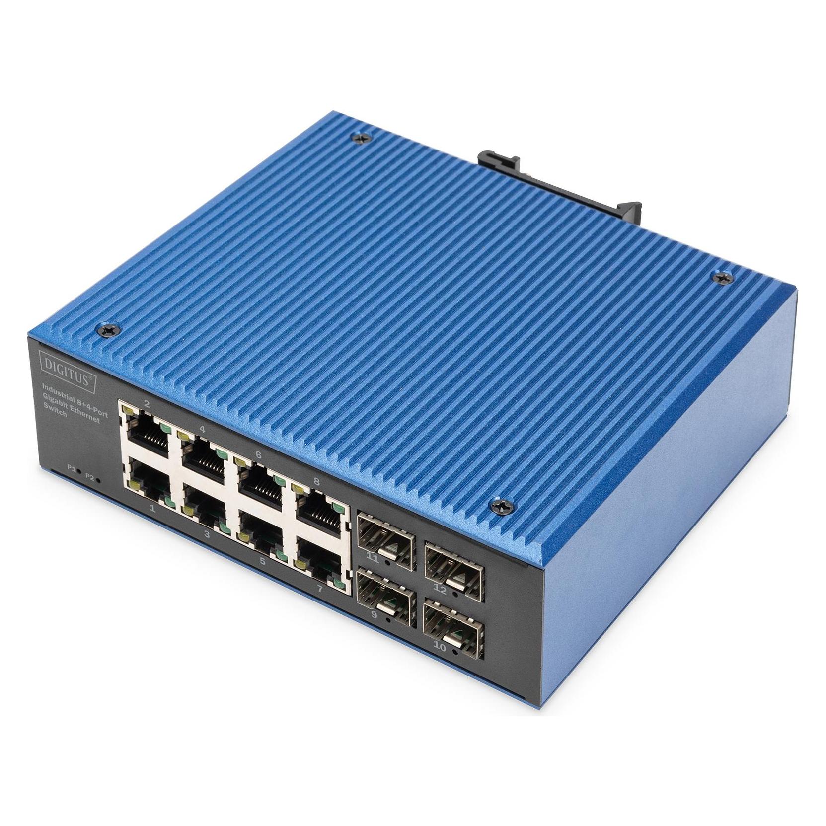 Digitus Industrieller 8 + 4-Port Gigabit Ethernet Switch (12 Ports) (DN-651152)