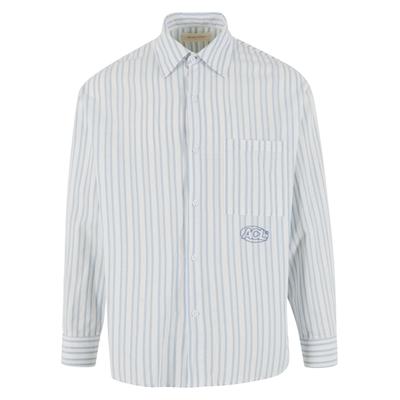 Langarmhemd ANOTHER COTTON LAB "Another Cotton Lab Oversized Button Shirt", Herren, Gr. XL, US-Größen, blau, 100% Baumwolle, Hemden