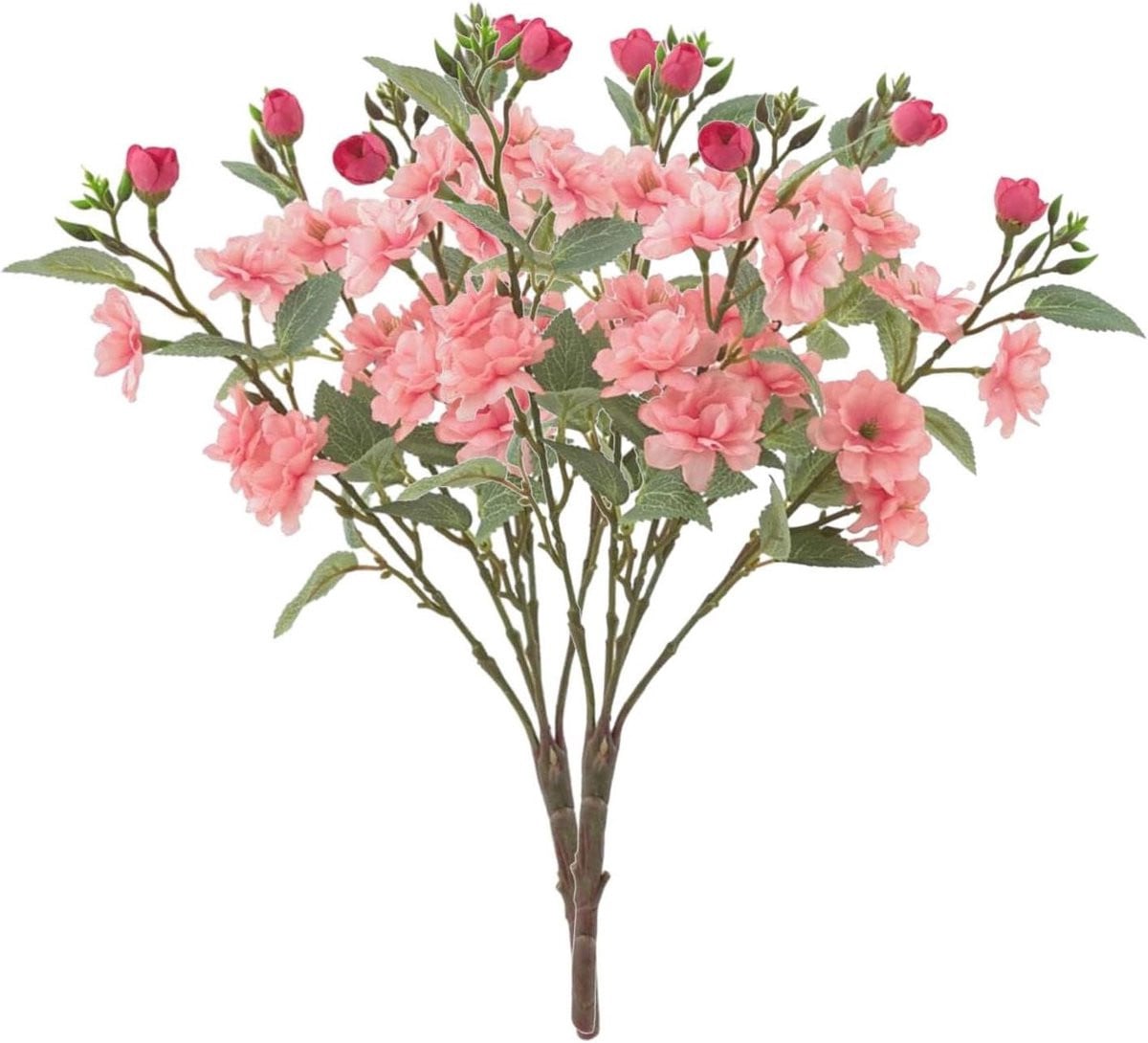 Kunstmatige mini rozen boeket voor woonkamer decoratie - Zijde en kunststof - 42 cm