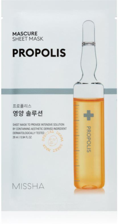 Missha Mascure Propolis nourishing face sheet mask for sensitive and irritable skin 28 ml