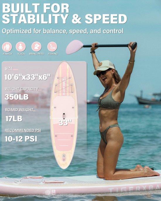 TIGERXBANG Aufblasbares Stand-Up-Paddleboard mit SUP-Zubehör, rutschfester EVA-Auflage, 10'6'' Stand-Up-Paddleboard