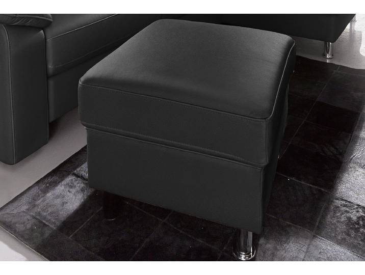 Hocker SIT & MORE Top Ascara , schwarz, B:55cm H:46cm T:55cm, Luxus-Microfaser (100% Polyester);NaturLeder, Hocker, Hocker