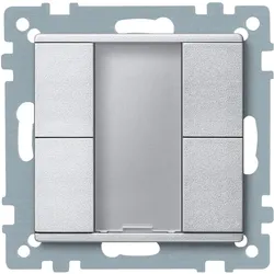 Merten Taster 2fach plus, aluminium, System M 627660, Schalter + Taster, Silber