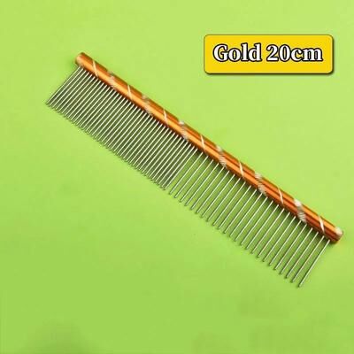 Uplift Picks Colored Stainless Steel Pet Grooming Comb For Dogs Cats Hair Removal Tangles And Coat Care yellow (20cm)