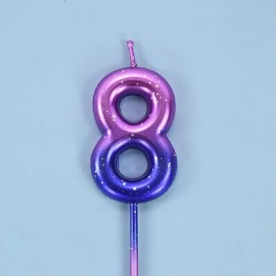 Uplift Treasures Gradient Glitter Number Birthday Candle Cake Topper a08