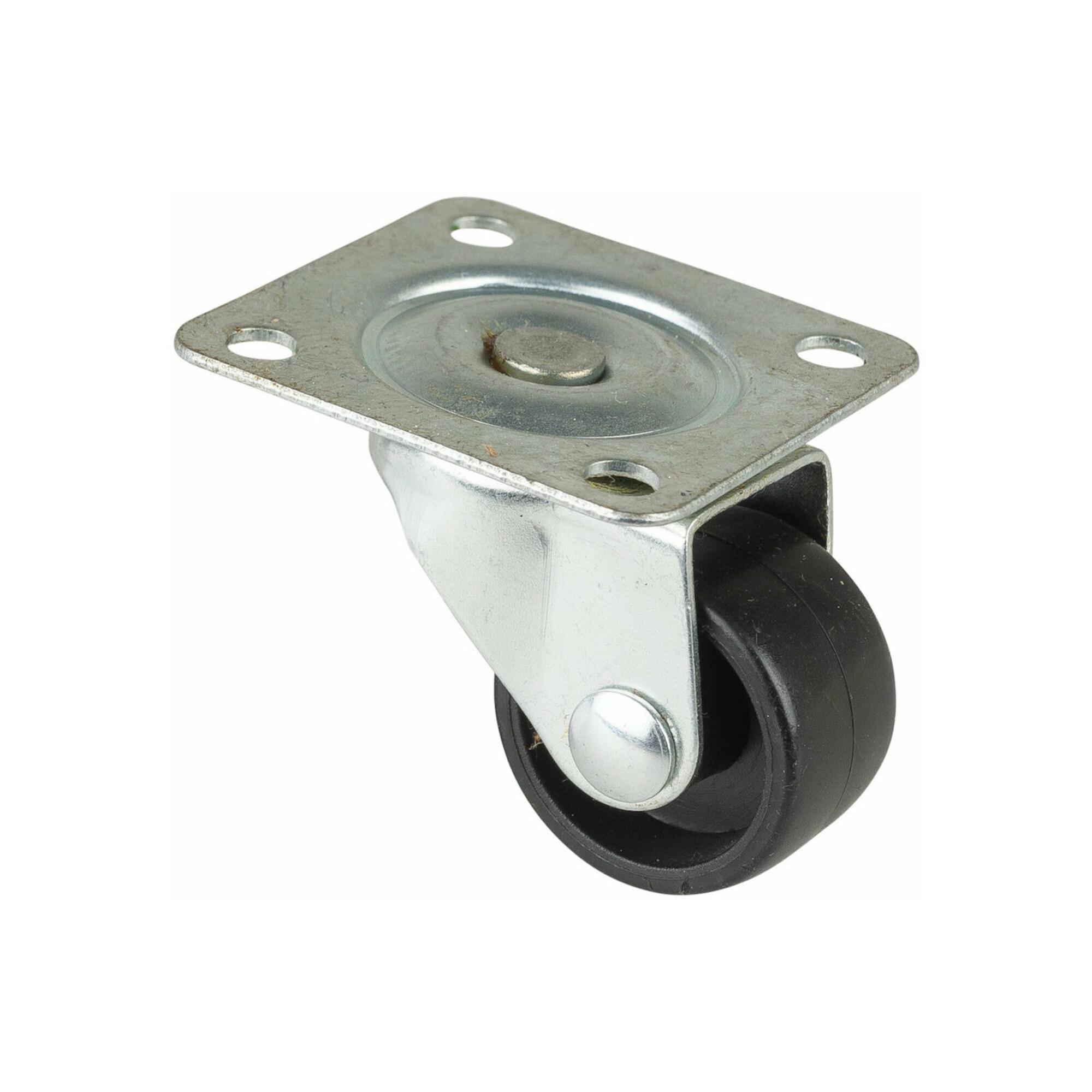 BS Rollen Lenkrolle F25, mit Platte, Durchmesser 25, B 14mm, 15kg Kunststoff (F25.026)