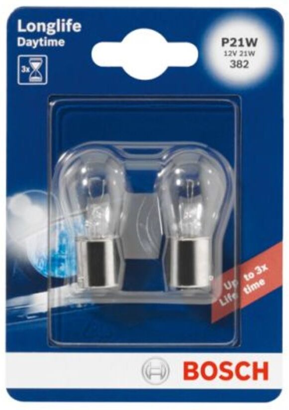 Glühlampe Sekundär BOSCH P21W Longlife Daytime 12V/21W, 2 Stück