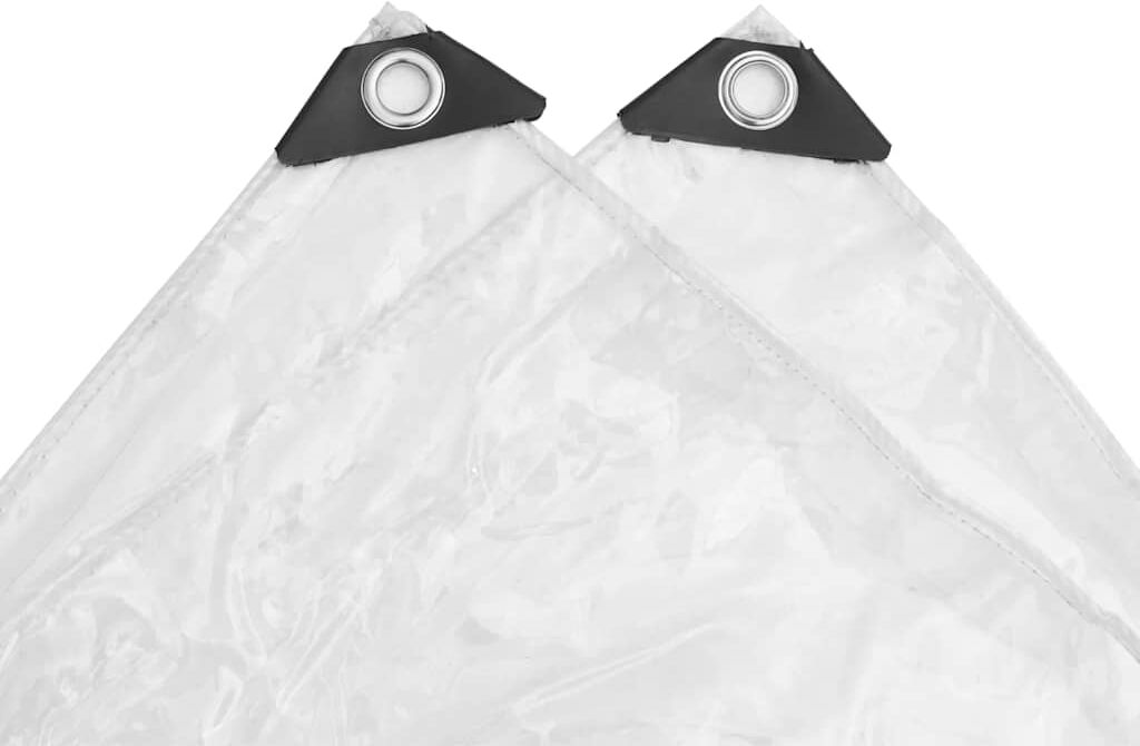 vidaXL Bâche transparente avec œillets 2x12 m PVC
