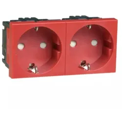 Peha SCHUKO-EB-Steckd.2-fach rt D 6212.36 EMS SI