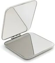 Fusion Finds Portable Compact Makeup Mirror Stainless Steel Pocket Folding Cosmetic Mirror For Travel & Daily Touch Ups square
