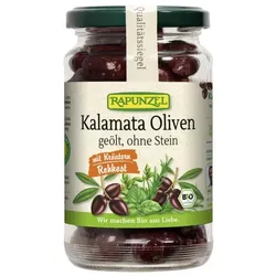 Rapunzel Kalamata Oliven mit Kräutern, ohne Stein geölt bio