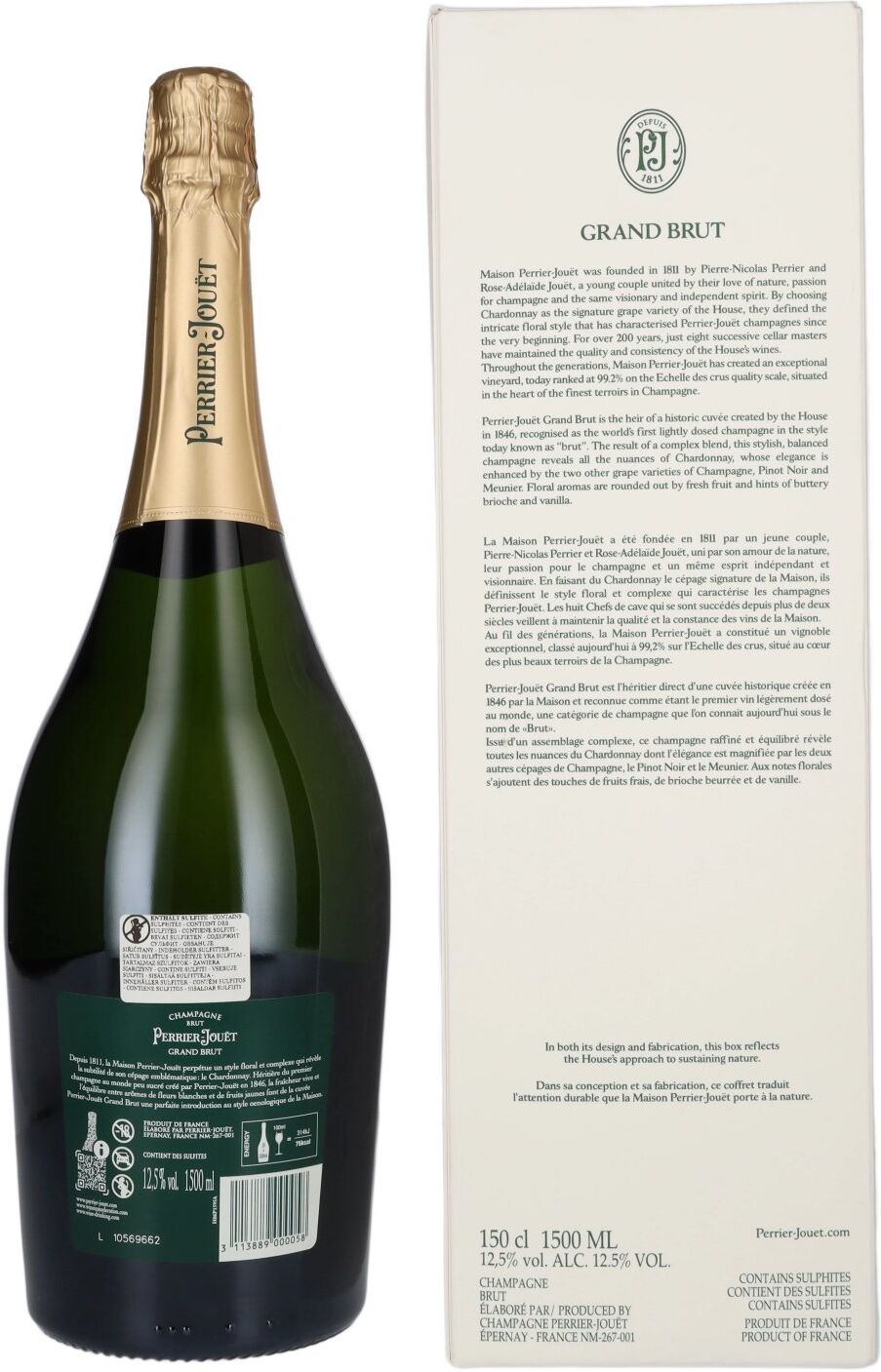 Perrier Jouët Perrier-Jouët Champagne Grand Brut 12,5% Vol. 1,5l in Geschenkbox