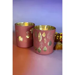 Piazza Ahorn Votivglas 7cm glory pink/gold