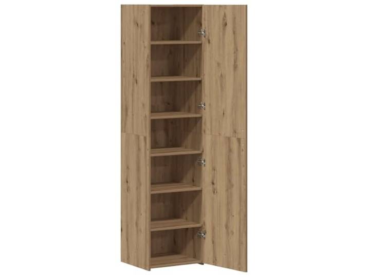 Highboard Artisan-Eiche 45 x 42,5 x 185 cm Holzwerkstoff Regal, Fächer, Bücher, Deko, Wohnzimmer, Büro, minimalistisch, schlank, kompakt, Ordnung