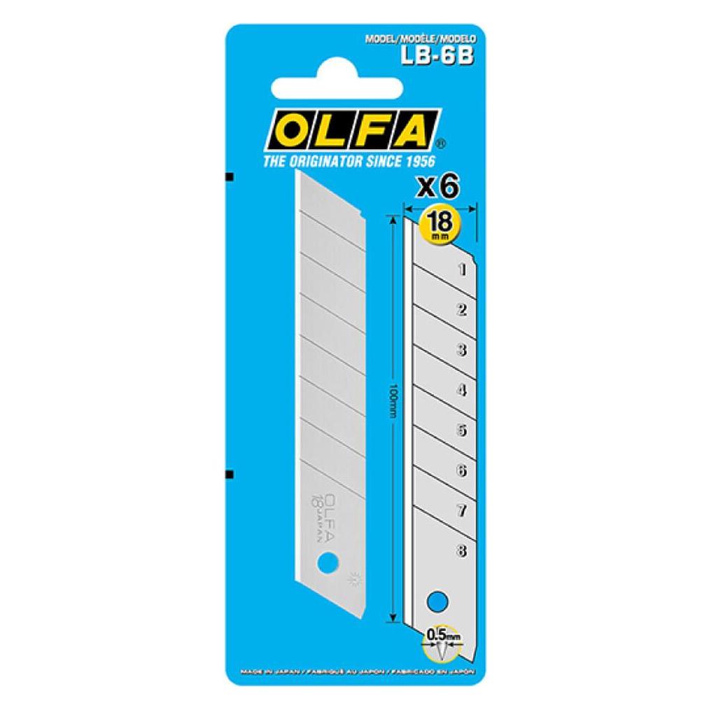 Olfa Rasierklinge lb-6b 18 mm stückelbar 6 Stück (Ersatzklinge) (32634209)