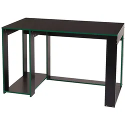 Décoshop26 - Computertisch 120x60x76cm schwarz-grünes MDF 04_0001452