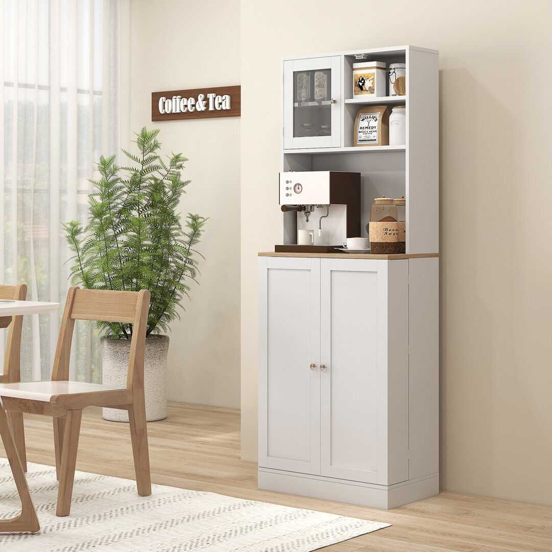HOMCOM Kitchen Pantry Melamine Coated 60cm W X 169cm H X 35cm D