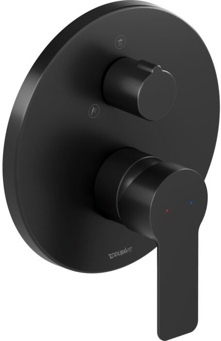 Duravit D-Code Einhebel-Duscharmatur DC4210012046 Unterputz, Keramikmischsystem, Schwarz Matt, Ø170 mm
