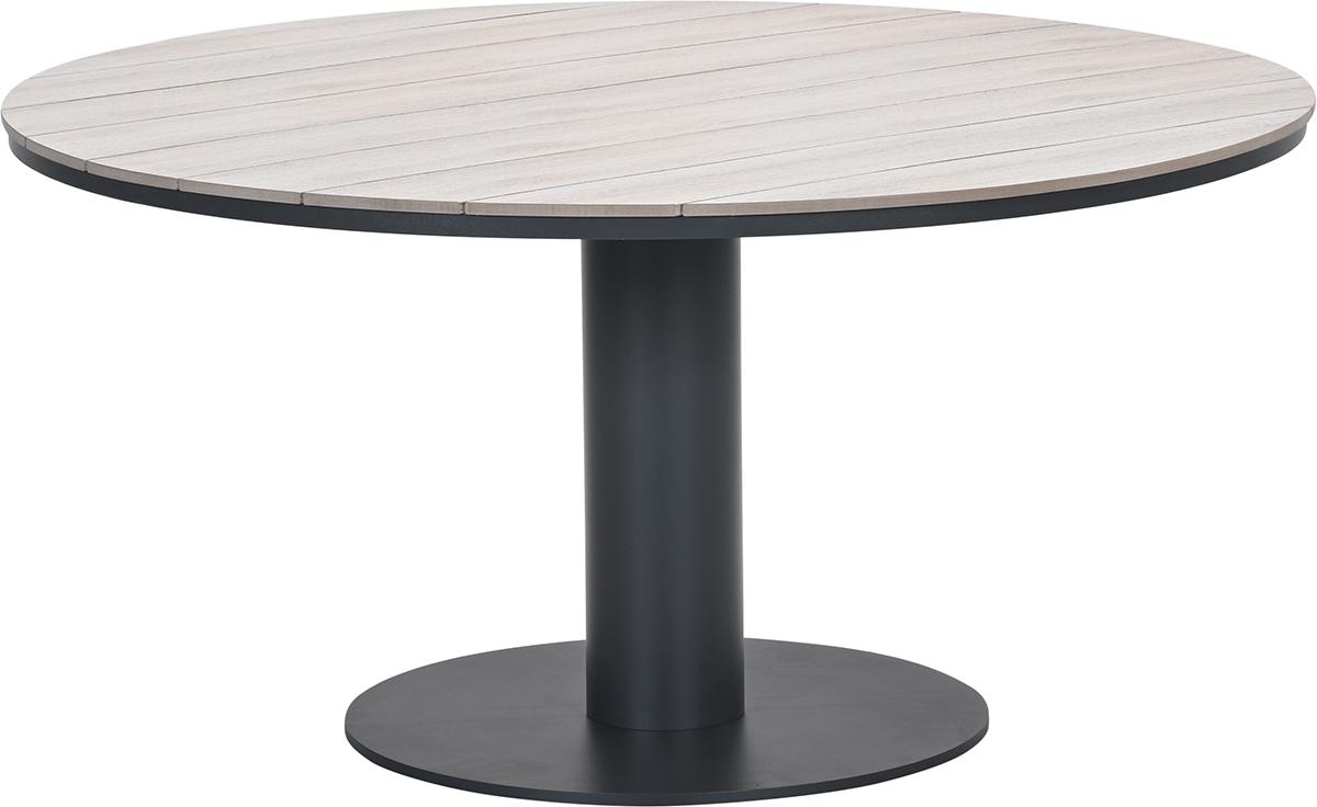 Garden Impressions Newton Dining Tisch - Ø150 cm - carbon black - light teak Vironwood