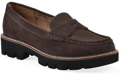 Women's Gunner Lug Sole Loafer by White Mountain in Coco Brown Suede (Size 10 M)
