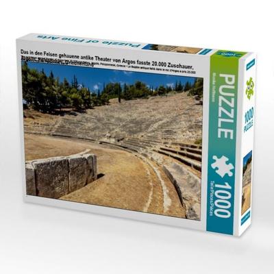 CALVENDO Puzzle Das in den Felsen gehauene antike Theater von Argos fasste 20.000 Zuschauer, Argolis, Peloponnes, Griechenland 1000 Teile Puzzle quer