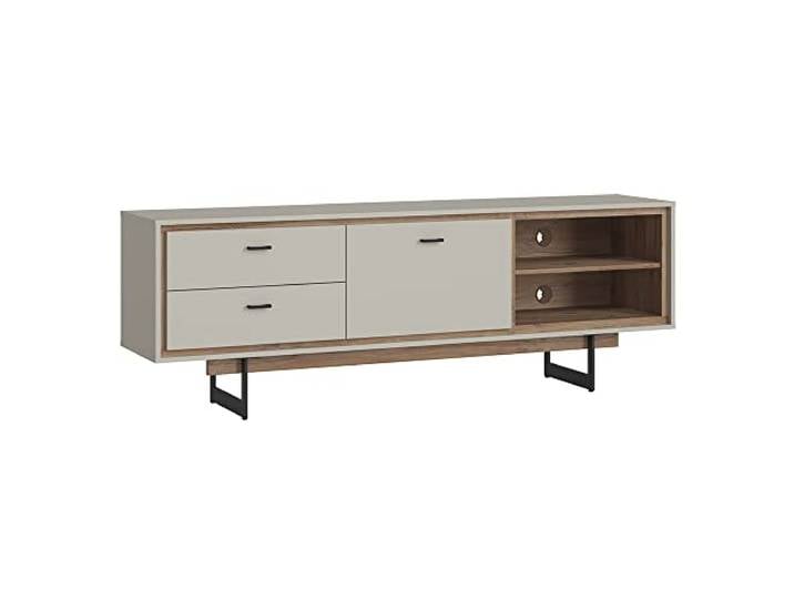 Lomadox Moderner TV-Schrank Wohnzimmer Lowboard in grau und Eiche, B/H/T ca. 189/65/40 cm