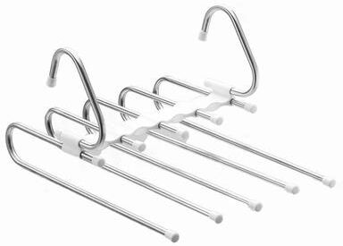 Uplifted Finds Stainless Steel Retractable Trouser Rack & Multi Functional Folding Hanger white
