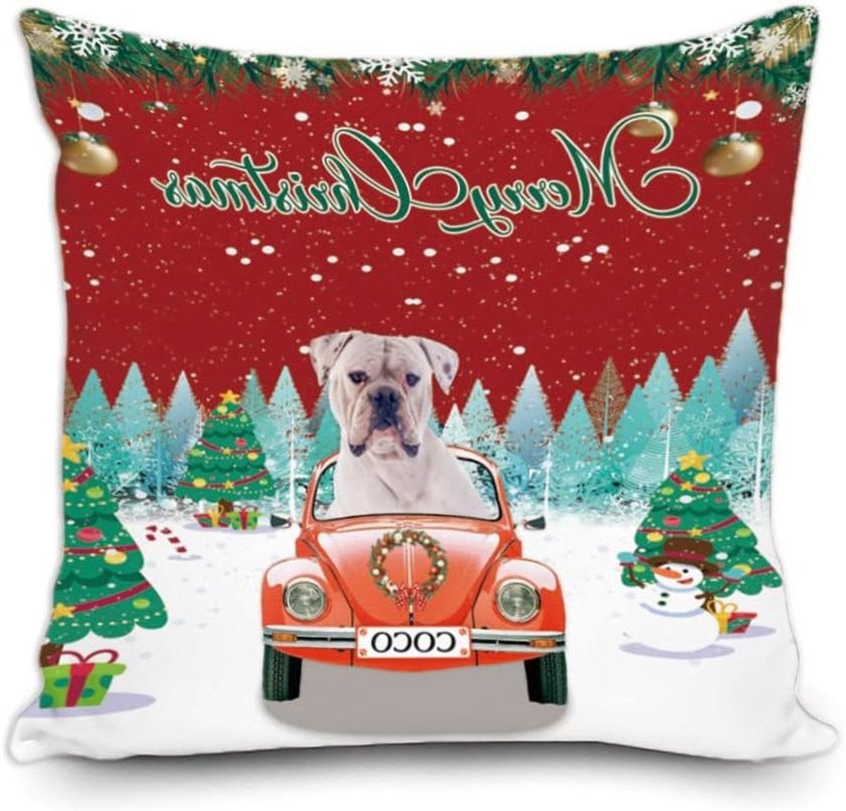 Sierkussenhoes Hond - Dubbelzijdig Bedrukte Kussensloop voor Decoratie - Rood - 40 x 40 cm