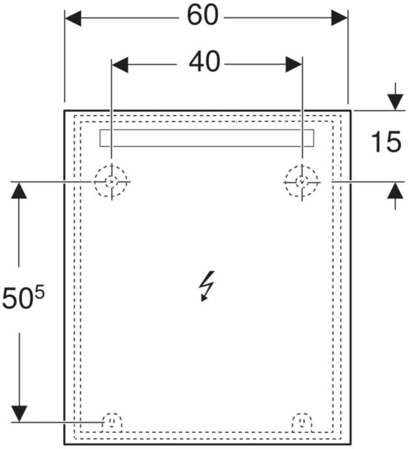 Geberit Lichtspiegel Option Basic Beleuchtung oben, 60x70cm (502805001)