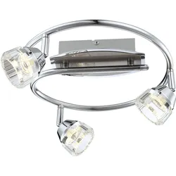 LED Decken Rondell Leuchte chrom Wohn Ess Zimmer Kristall Glas Strahler beweglich