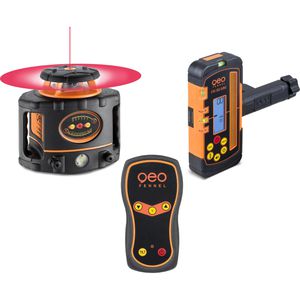 geo-FENNEL Rotationslaser 214080, FL 300HV-G EasyGRADE FR80-MM, roter 360 Grad Laser, Arbeitsbereich bis Ø 600m