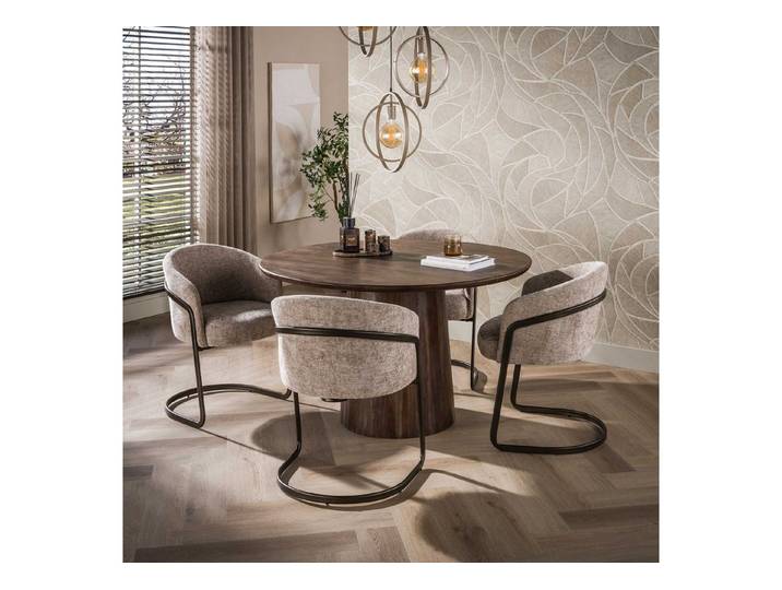 Sitheim® Esstisch Central rund Ø130cm / Massiv Akazie braun, Ø130cm