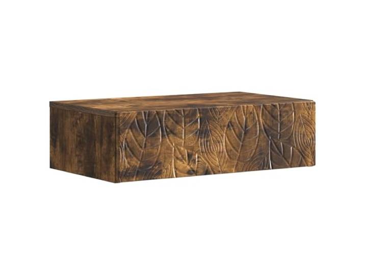 GKHPYURE Seitlicher Wandtisch 87,5 x 34,5 x 17 cm Eiche Smoke 1 Schublade, Holz, Wandmontage, Belastung 60 kg, Verwendung im Wohnzimmer und im Flur
