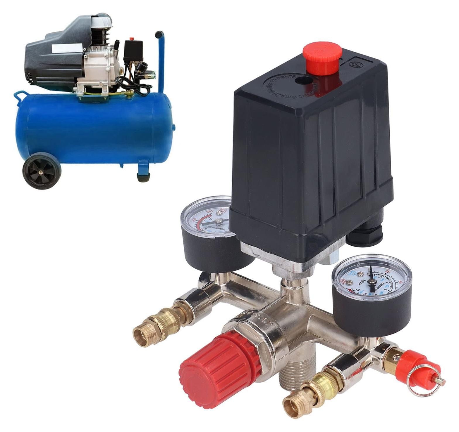 Selius Luchtcompressor Drukschakelaar Regelklep met Manometer 90-120PSI