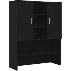 vidaXL Waschmaschinenschrank Schwarz Eichen-Optik 70,5x25,5x90 cm