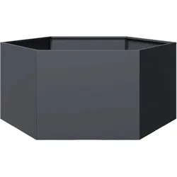 Helloshop26 - Sechseckiger Pflanzkasten/Hochbeet für Pflanzen Blumen Terrasse Garten 104 x 90 x 45 cm anthrazitfarbener Stahl 02_0038630