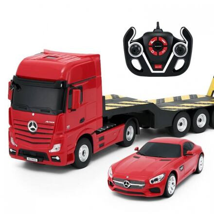 Rastar RC-auto Mercedes-Benz ACTROS + AMG GT schaal 1:24