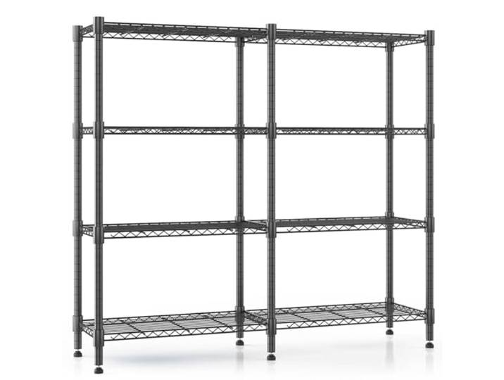 Himimi 4-stufige Lagerregale Drahtregal Metallregal für Lagerung Höhenverstellbares Regal für Lagerung Schwerlastregal Garagenregal Vorratsregale Küchenregal, 152W*35D*152Hcm Schwarz