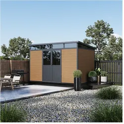 Weide Weide Aluminium & Wpc Gartenhaus 338X218 Cm Teak