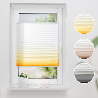Plissee K-HOME "Farbverlauf Sunrise, ohne Bohren, Klemmfix, Farbverlauf" Gr. 24, gelb (gelb, weiß), B:80cm H:210cm, Obermaterial: 100% Polyester, Plissees