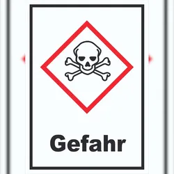 HB-Druck Schild akut toxisch Gefahr Toxizität Totenkopf hochkant A3 (297x420mm)